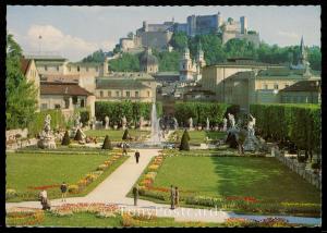 Festival City of Salzburg - Mirabell Gardens with the Cathedral and the Fortress