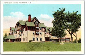 Rye Beach NH-New Hampshire, Stoneleigh Manor, House, Vintage Postcard