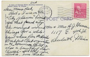 US Chicago, Illinois - City of Towers. old card with postage, mailed 1954.