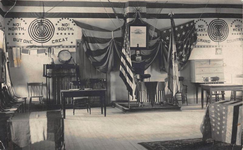 EARLY 1900'S POLITICAL RALLY STAGE RPPC REAL PHOTO POSTCARD