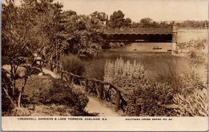 Real Photo Postcard Cresswell Gardens & Lake Torrens in Adelaide South Australia