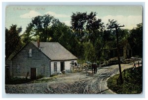 1909 Old Mill Dirt Rock Horse Cart E. Auburn Maine ME Posted Antique Postcard