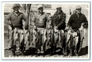 1949 Bass Fish Fishing Mountain Home Jordan Lake Norfork AR RPPC Photo Postcard