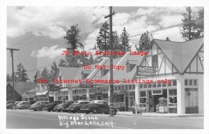 CA, Big Bear Lake, California, RPPC, Village Scene, 40s Cars, Photo