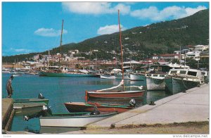 ST. THOMAS, Virgin Islands, 1940-1960´s; Water Front Scene At Charlotte Amalie