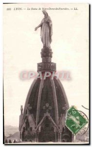Postcard Old Lyon Statue of Our Lady of Fourviere
