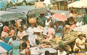 GUADELOUPE Market Street West Indies postcard 3508