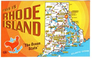 Map, Rhode Island, The Ocean State