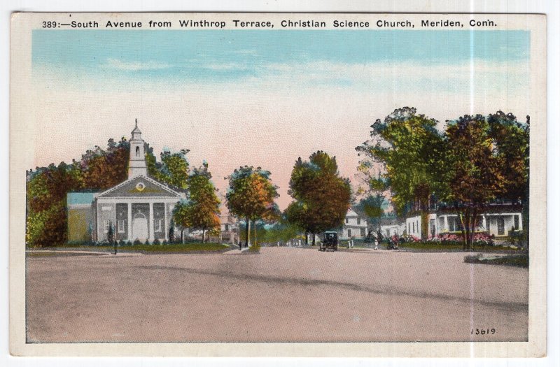 Meriden, Conn, South Avenue from Winthrop Terrace, Christian Science Church