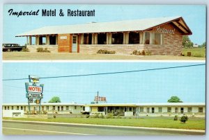 1960 Bordentown New Jersey Postcard Imperial Motel Restaurant Turnpike Dual View