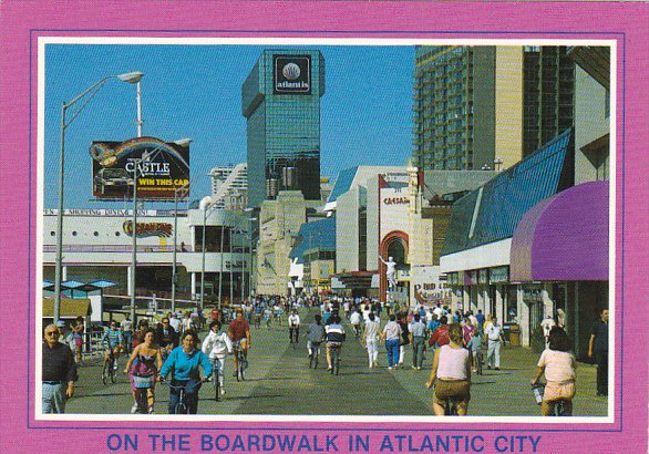 Bicyclers and Pedestrians on the Boardwalk Atlantic City New Jersey