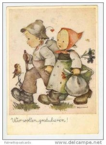 Hummel  two kids Walking, Pu 1954