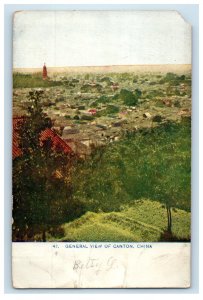 1910 General View of Houses & Buildings in Canton China Antique Postcard