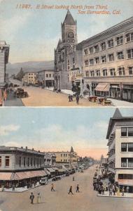 San Bernardino California Street Scene Multiview Antique Postcard K21148