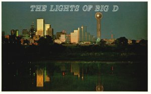 Postcard Time Of Your Life City As Seen After Dark Lights Of Big D Dallas Texas