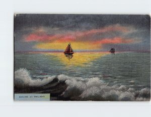 Postcard Sailing At Twilight USA