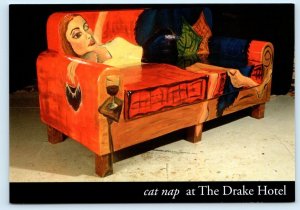 CHICAGO, IL ~ Drake Hotel CAT NAP Artist Tiffany Stronsky 4x6 Postcard 2001
