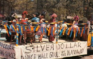 BIG BEAR LAKE, CA Old Miner's Week Parade Float Dance Hall Girls c1960s Postcard