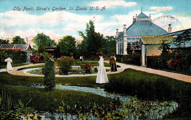 USA Lily Pond Shaws Garden St Louis Missouri Vintage Postcard 09.86