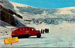 Vtg Alberta Canada Athabasca Glacier Snowmobile Jasper National Park Postcard