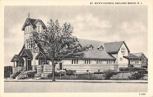 St. Rita's Church, Oakland Beach, Rhode Island Antique Postcard (T1440)