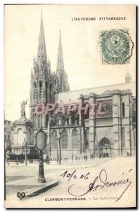 Old Postcard L & # 39Auvergne Picturesque Clermont Ferrand cathedral