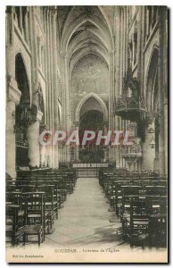 Postcard Old Dourdan Interior of the Church