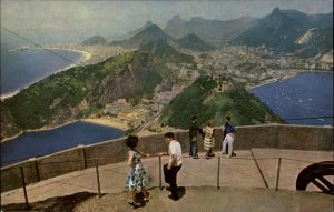 Rio de Janeiro Brazil Vista do Pao de Acucar Varig Airlines Ad Vintage Postcard