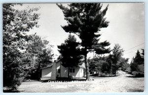 RPPC MINOCQUA, Wisconsin WI~Jansen's SQUIRREL LAKE LODGE Roadside 1940s Postcard