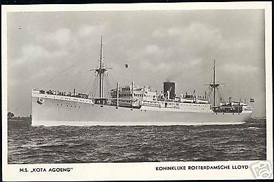 Royal Dutch Lloyd, M.S. Kota Agoeng (1940s) RPPC