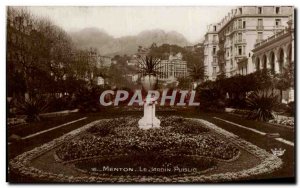 Menton Old Postcard The public garden