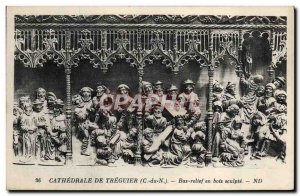 Old Postcard From Treguier Cathedral Low Relief Wooden Carves