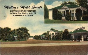 Marianna Florida FL Motel Linen 1930s-50s Linen Postcard
