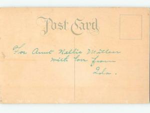 Pre-Linen easter JOHN BIBLE QUOTE & BIRDS & COUNTRY HOUSE SCENE hr1949