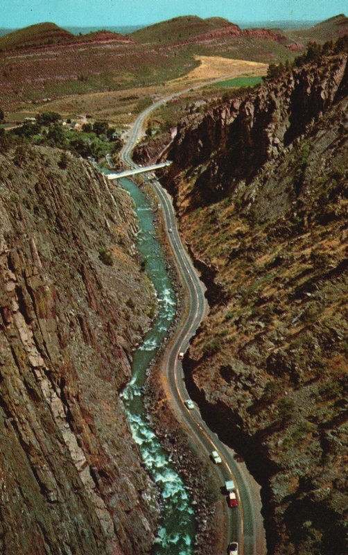 Vintage Postcard Aerial View of Big Thompson Canyon West of Loveland Colorado