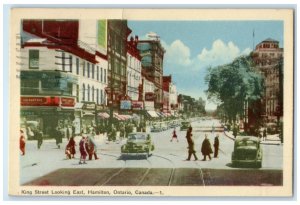 1947 King Street Looking East Hamilton Ontario Canada Vintage Postcard