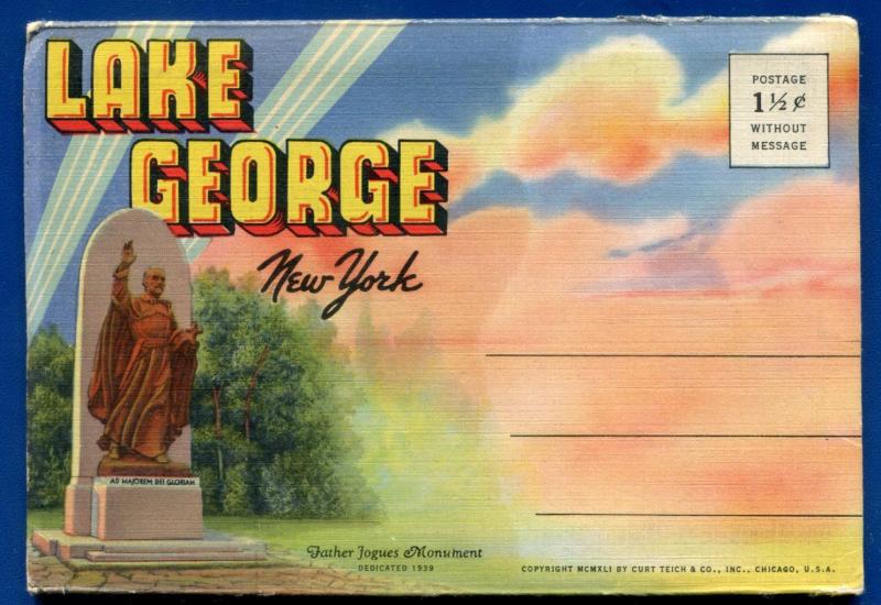 Lake George New York ny souvenir postcard folder #6