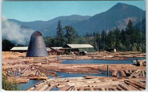 M-62211 A Northwest Sawmill and Log Pond Oregon