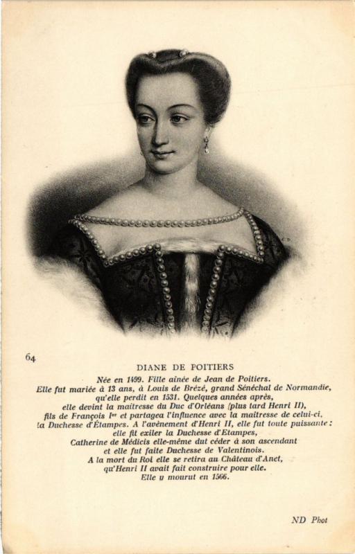 CPA Diane de Poitiers Royalty Nobelty (315168)