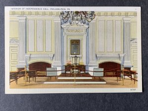 Interior Of Independence Hall Philadelphia PA Linen Postcard H1294082943