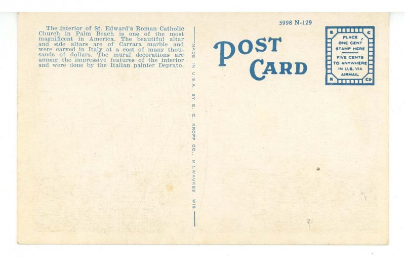 FL - Palm Beach. St. Edward's Church, Interior