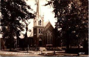 Real Photo Postcard First M.E. Church in Albia, Iowa~137963