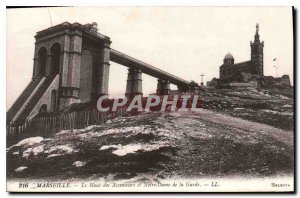 Postcard Old Marseille The Office of Elevators and Notre Dame de la Garde