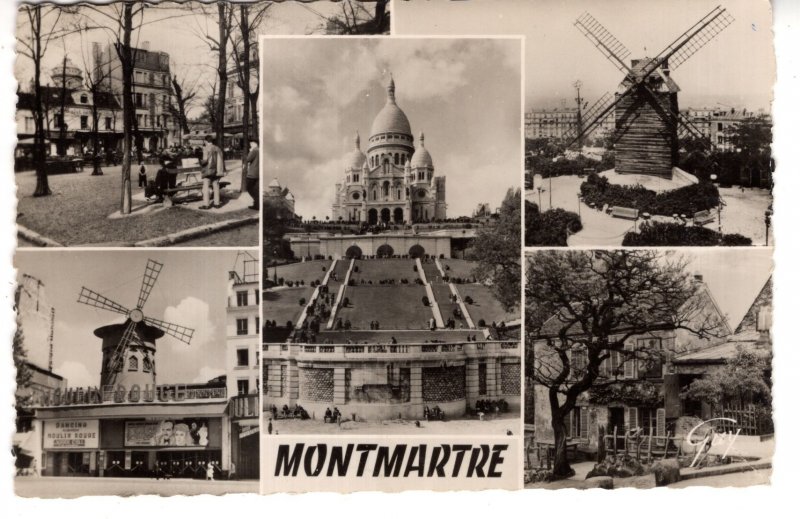 Real Photo, Merveilles, Paris, France, Used 1958, Windmills