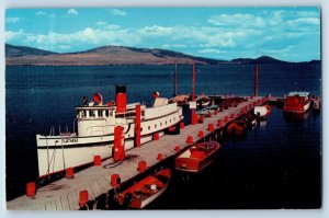 Montana MT Postcard Buy Two Keep One Resort Flathead Lake Boating 1961 Vintage