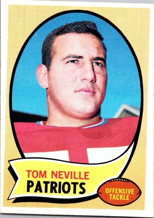 1970 Topps Football Card Tom Neville New England Patriots sk21468