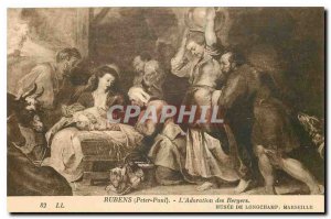 Old Postcard Peter Paul Rubens Adoration of the Shepherds Marseille Longchamp...