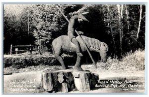 Redwood Highway California CA Postcard RPPC Photo Trees Of Mystery Park c1940's