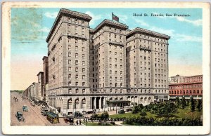 San Francisco California, 1927 Hotel St. Francis,  Street View, Vintage Postcard