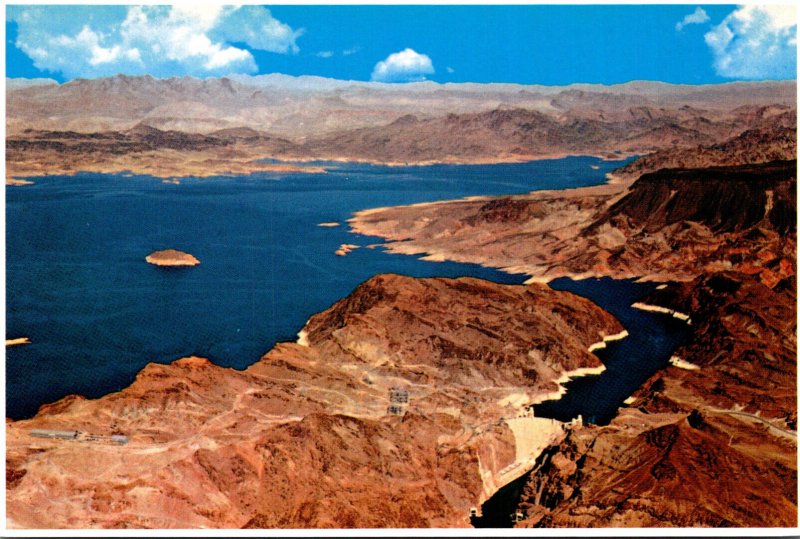 Nevada/Arizona Hoover Dam Aerial View With Lake Mead